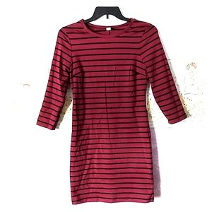 Maroon Striped Bodycon Dress